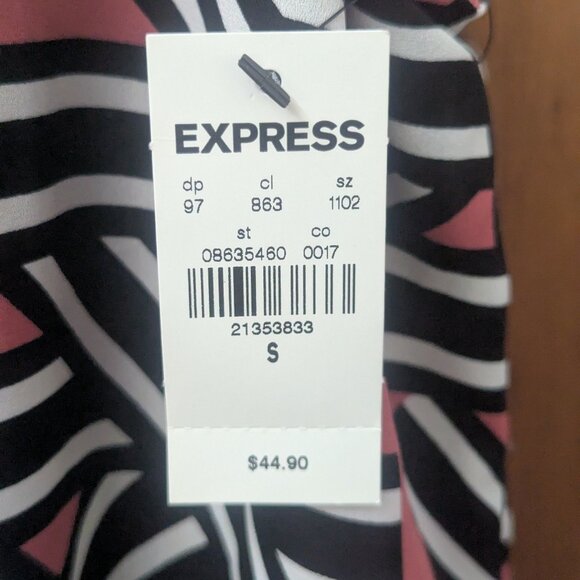 Express Pink Printed Reversible Tank Top V Neck Camisole Size Small NWT - Picture 6 of 7